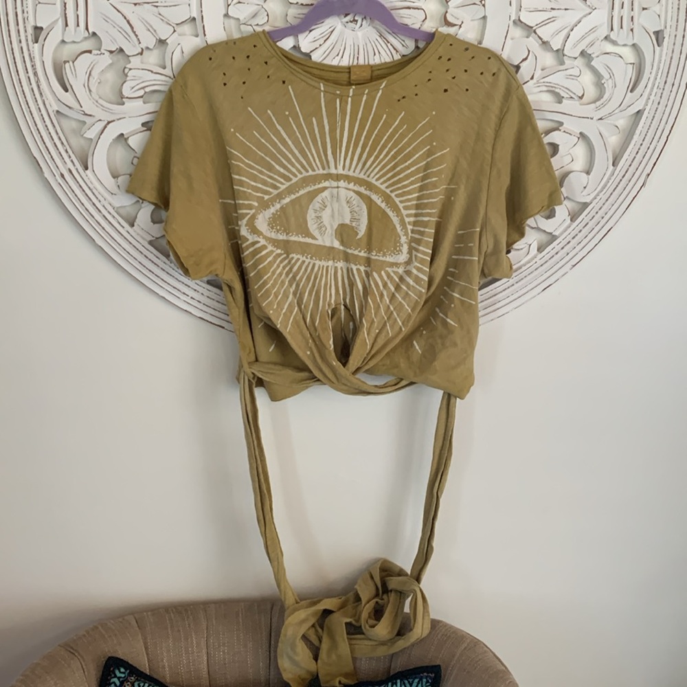 Eye of Providence Tawney wrap Tee in Marigold